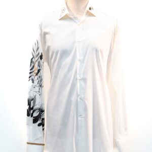 Camicia motivo floreale polsino swarovski