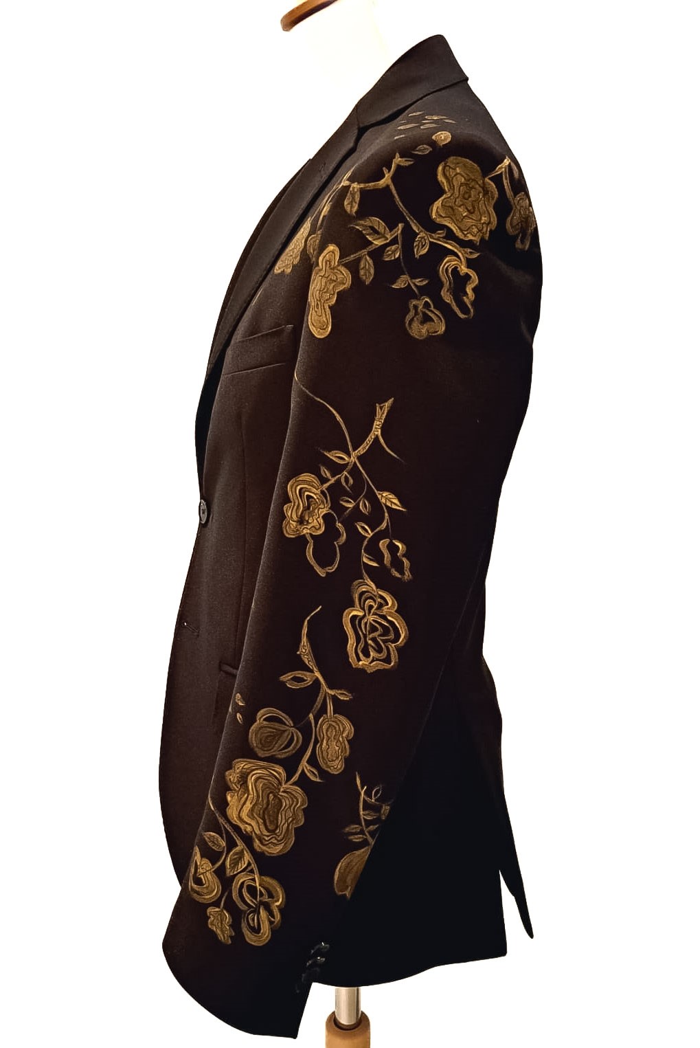 Abito modello floreale effetto oro - immagine 2