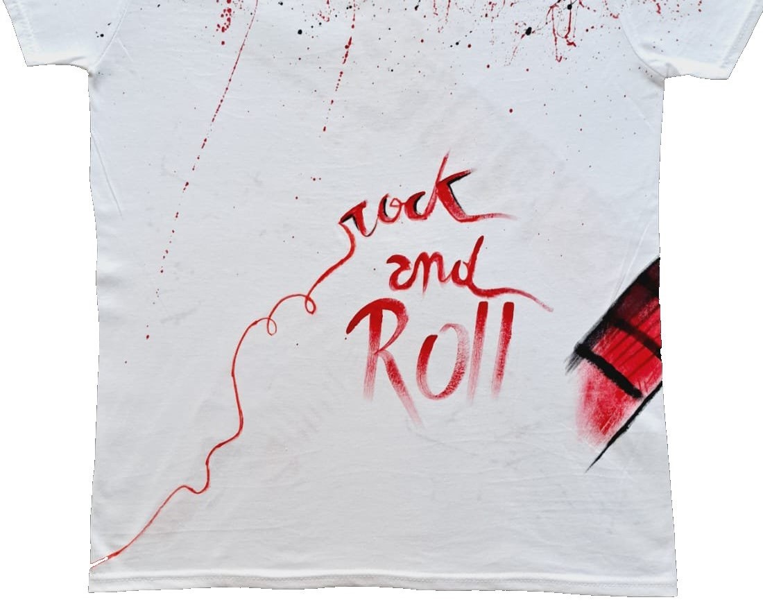 T-shirt motivo rock and roll - effetto Splash - immagine 6