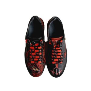 Sneakers nappa di vitello dipinta a mano simboli Er Diablo - effetto Splash