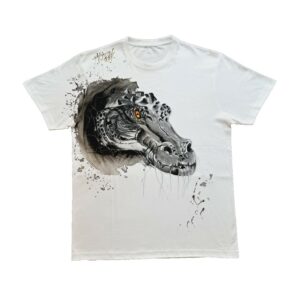 T-shirt dipinta a mano motivo alligatore - effetto Splash