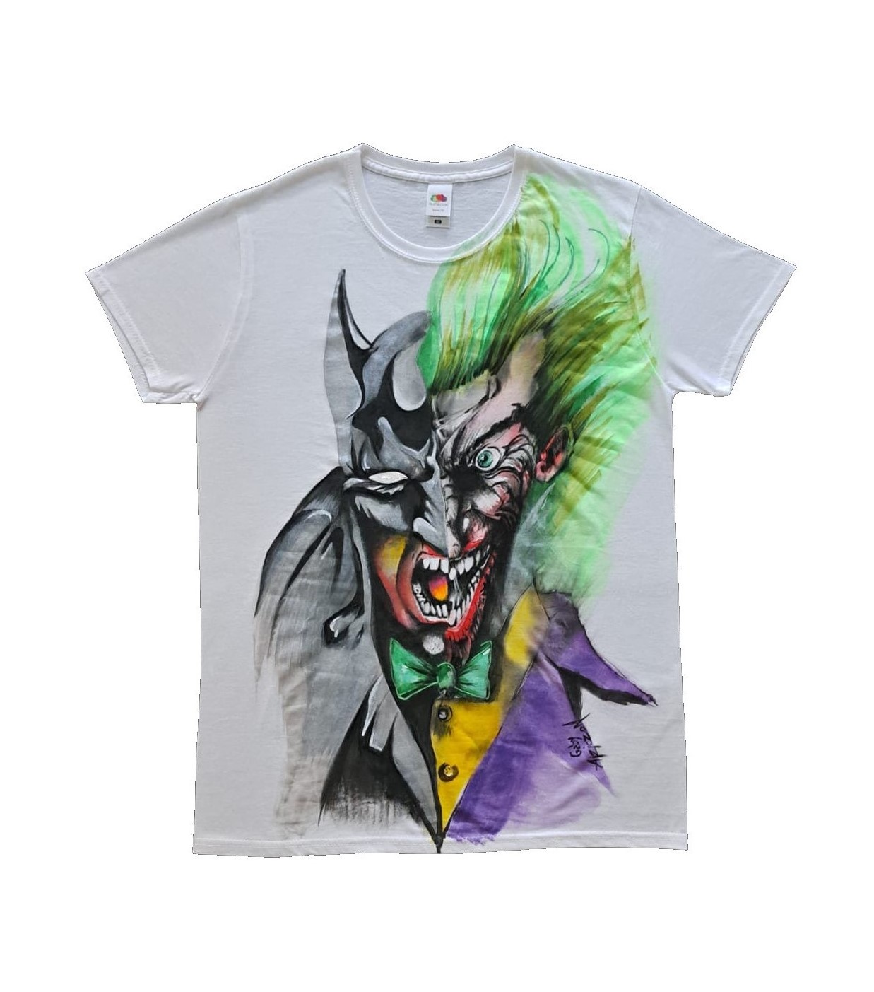 T-shirt dipinta a mano motivo Er diablo