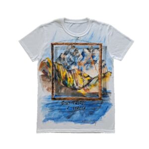 T-shirt dipinta a mano motivo Gran Sasso d'Italia