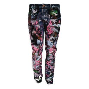Jeans Dipinto a Mano con Effetto Splash