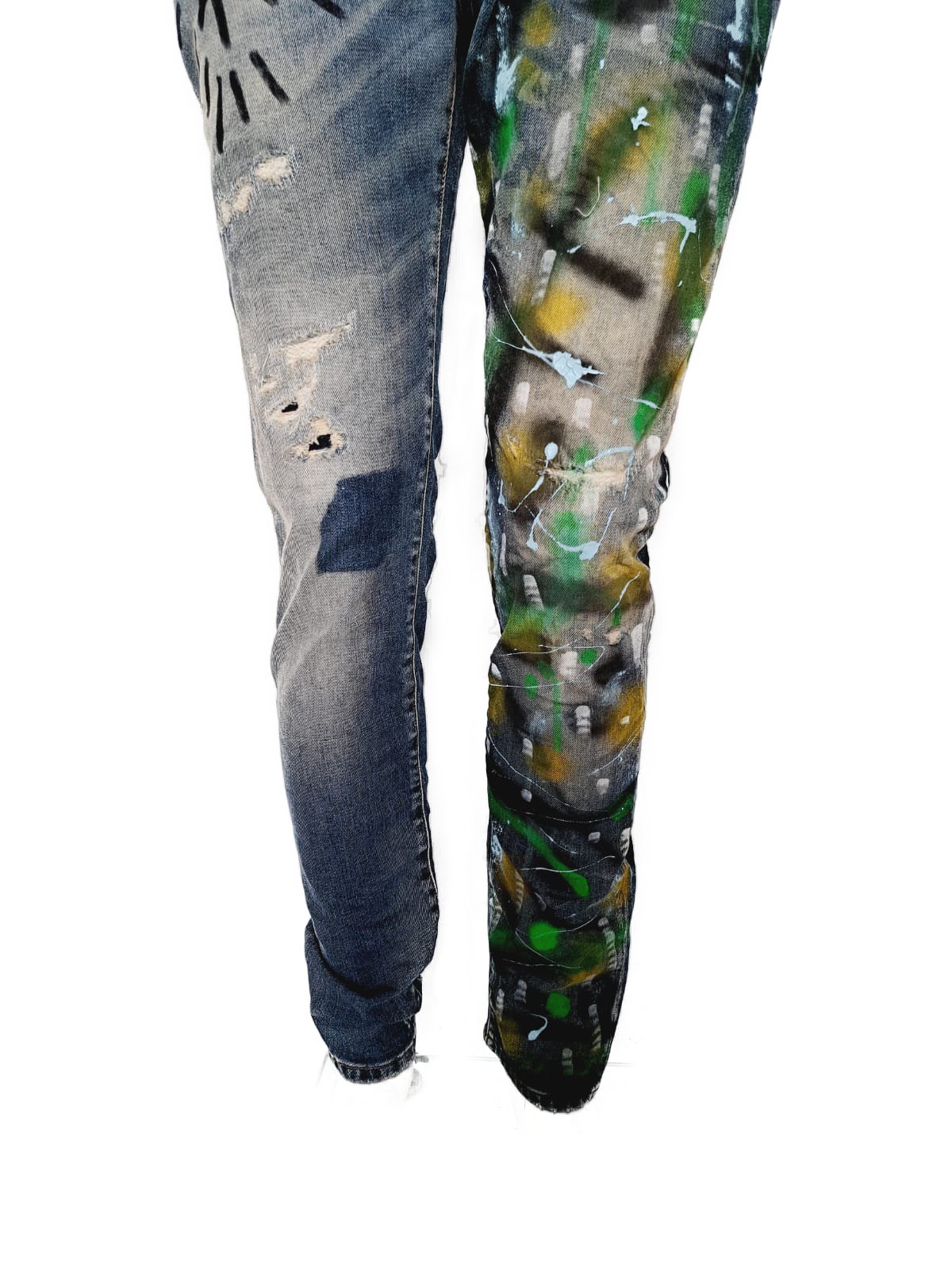 Jeans Dipinto a Mano con Effetto Splash - immagine 5