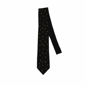 Cravatta luxury nera con pois oro