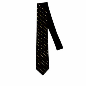 Cravatta luxury nera con pois dorati