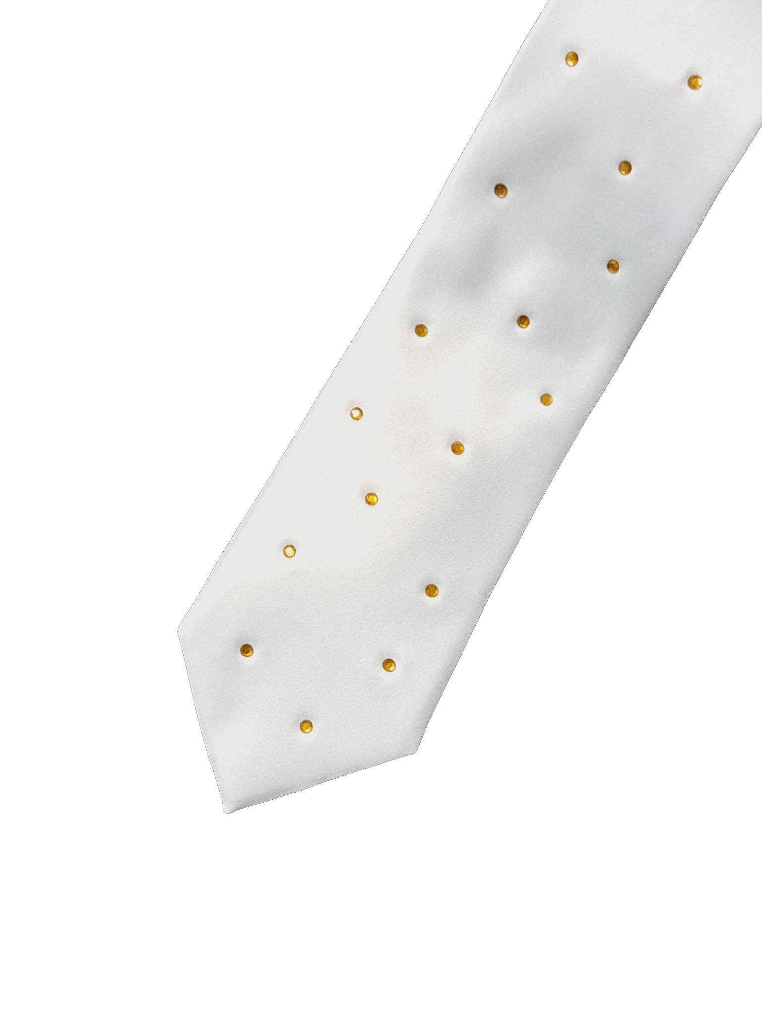 Cravatta luxury bianca con strass oro - immagine 2