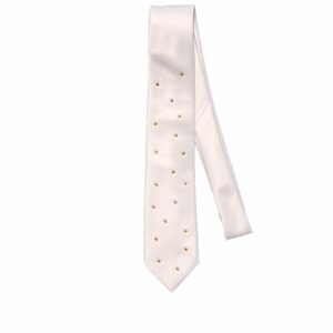 Cravatta luxury bianca con strass oro